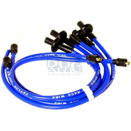CABLES BOUGIES SILICONE 8mm BLEU