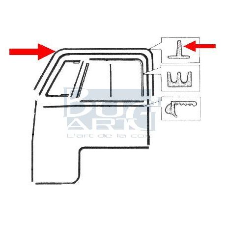 SET DE DEUX JOINTS DANS CADRE VITRE T2 50-54