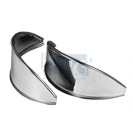 CASQUETTES PHARE CHROME LISSE INOX 68- paire